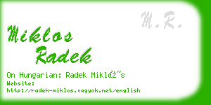 miklos radek business card